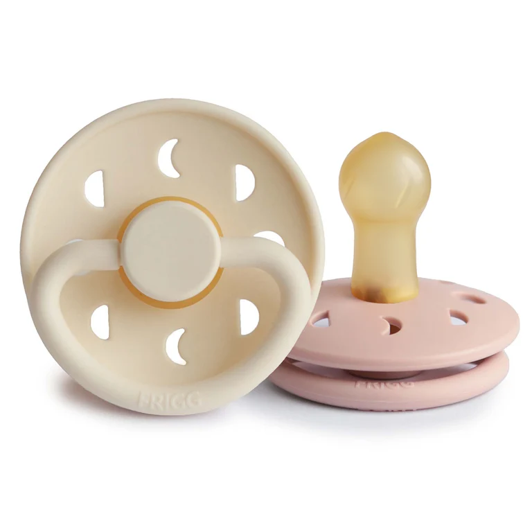 FRIGG Moon Natural Rubber Pacifier 2-Pack 0-6 Months