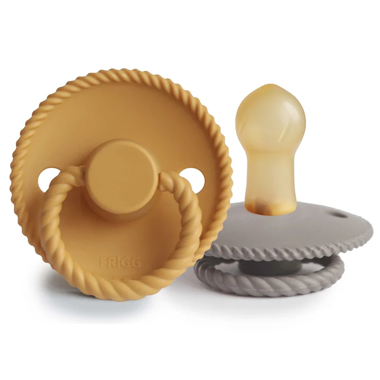 FRIGG Rope Natural Rubber Pacifier 2-Pack 6-18 Months