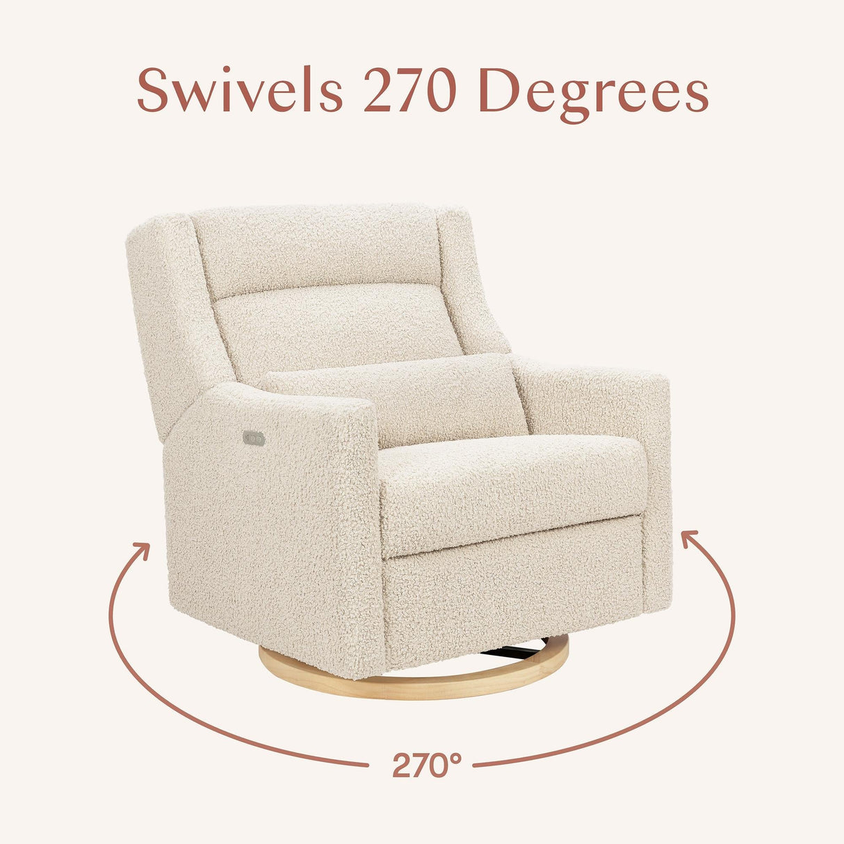Babyletto Kiwi Plus Chair and a Half Power Recliner & Swivel Glider with Power Adjustable Headrest and USB Port