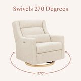 Babyletto Kiwi Plus Chair and a Half Power Recliner & Swivel Glider with Power Adjustable Headrest and USB Port