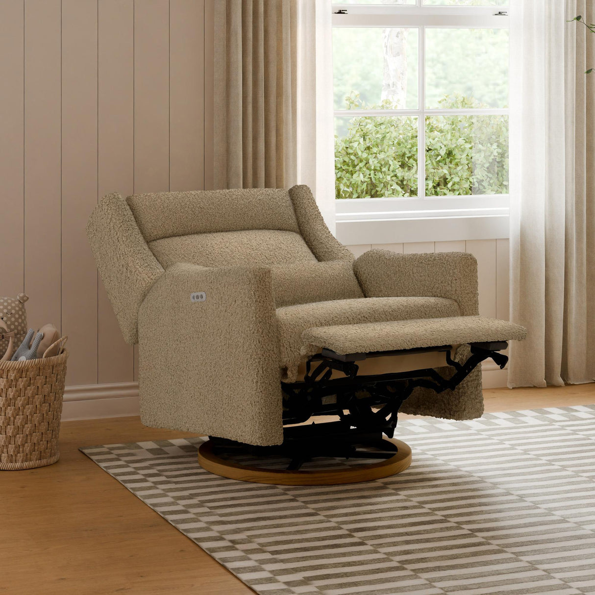 Babyletto Kiwi Plus Chair and a Half Power Recliner & Swivel Glider with Power Adjustable Headrest and USB Port