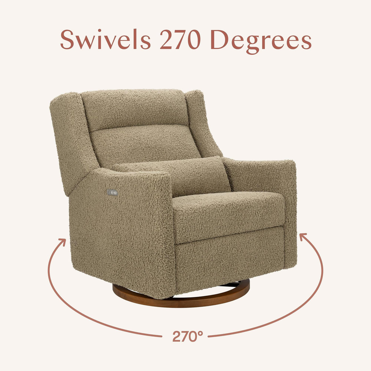 Babyletto Kiwi Plus Chair and a Half Power Recliner & Swivel Glider with Power Adjustable Headrest and USB Port