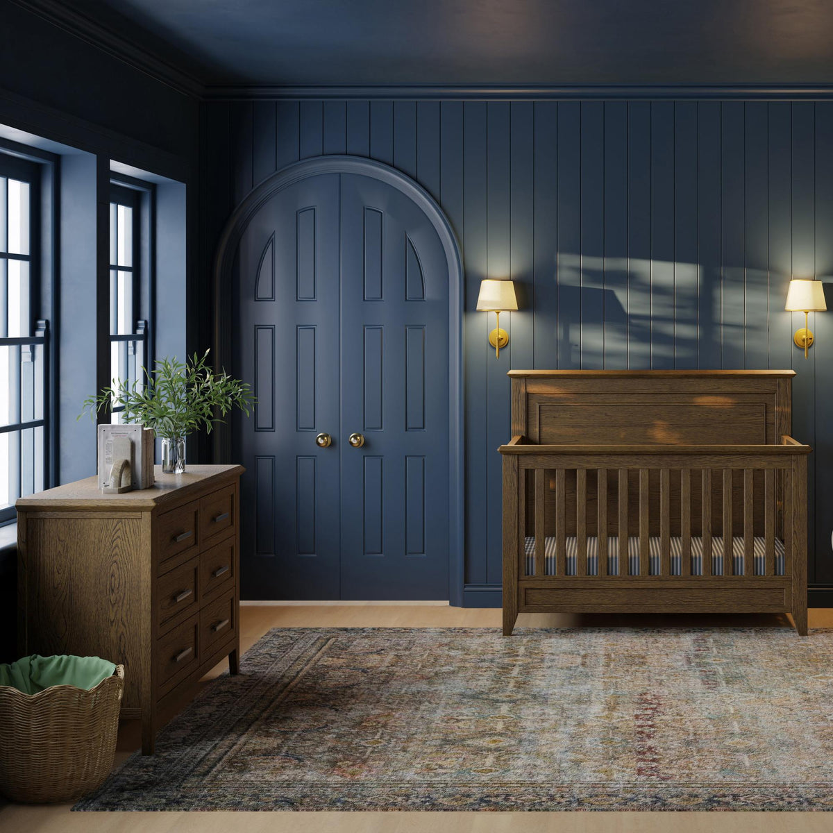 Monogram by Namesake Barrow Rustic 4-in-1 Convertible Flat Top Crib