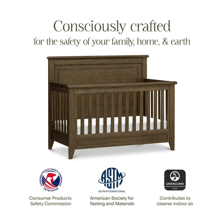 Monogram by Namesake Barrow Rustic 4-in-1 Convertible Flat Top Crib