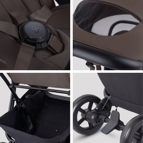 Silver Cross Nia Compact Stroller + Folding Bassinet Bundle