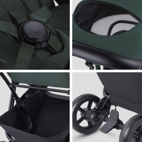 Silver Cross Nia Compact Stroller + Folding Bassinet Bundle