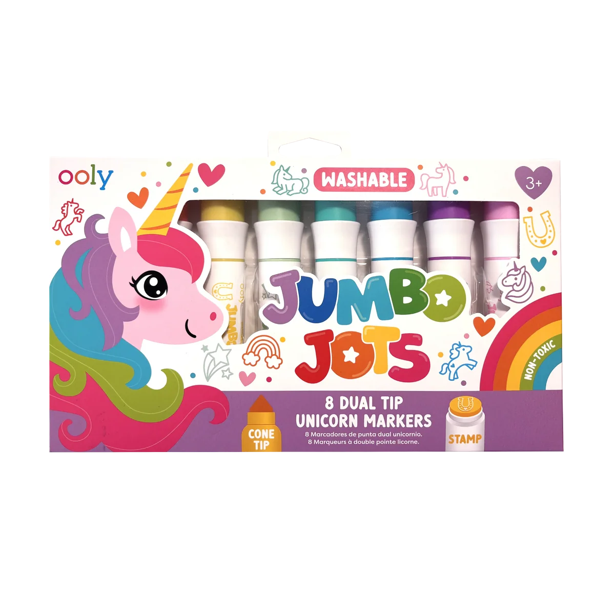 Jumbo Jots 8 Dual Tip Unicorn Markers