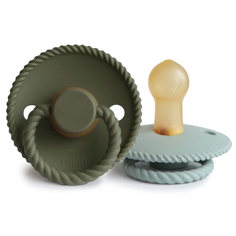 FRIGG Rope Natural Rubber Pacifier 2-Pack 6-18 Months