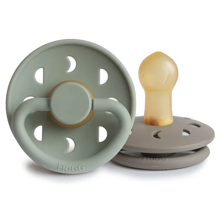 FRIGG Moon Natural Rubber Pacifier 2-Pack 0-6 Months