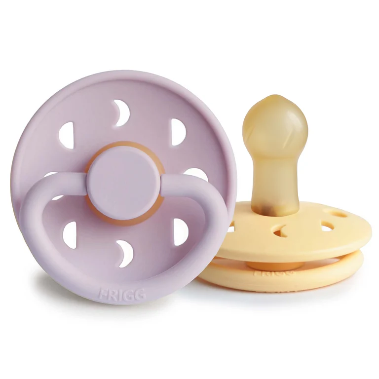 FRIGG Moon Natural Rubber Pacifier 2-Pack 0-6 Months