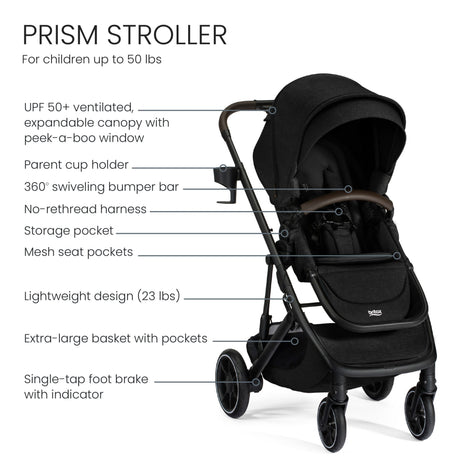 Britax Prism Full-Size Travel System with Willow S Infant Car Seat + Alpine Base
