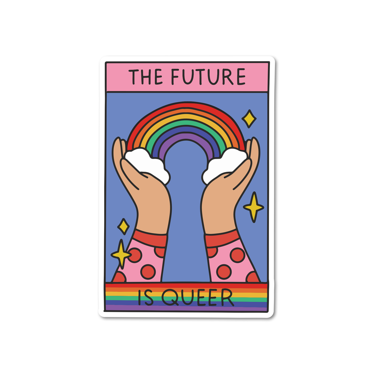 The Future Is Queer LGBTQIA Pride Tarot Card Vinyl Sticker