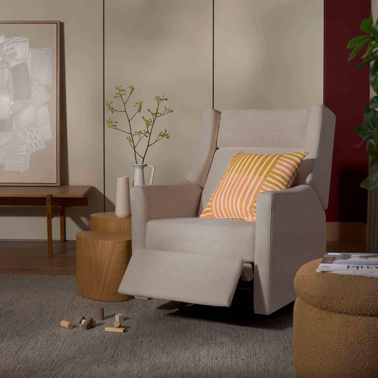Babyletto Kiwi Plus Power Recliner and Swivel Glider with Power Adjustable Headrest and USB Port