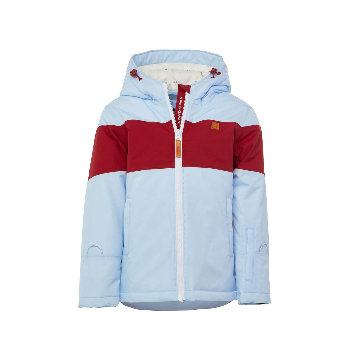 Cloud Blue/Red Winter Coat