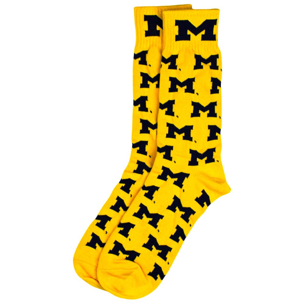 Michigan Wolverines Maize Dress Socks