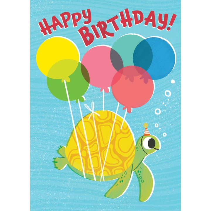 Birthday Turtle Foil Card