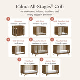 Babyletto Palma 8-in-1 Convertible All-Stages Crib with Bassinet & Toddler Bed Kit