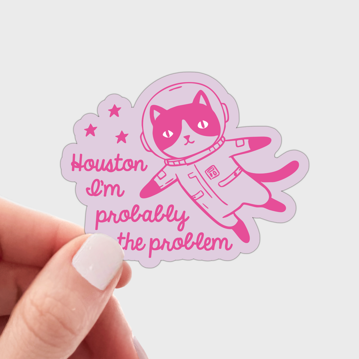 Houston I'm Probably the Problem Sticker - cat, pet store