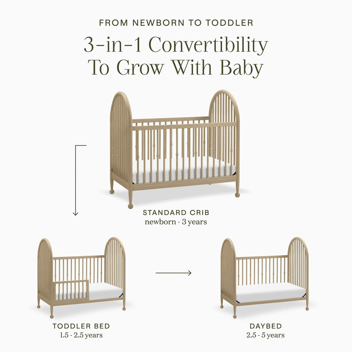 Namesake Alouette 3-in-1 Convertible Spindle Crib
