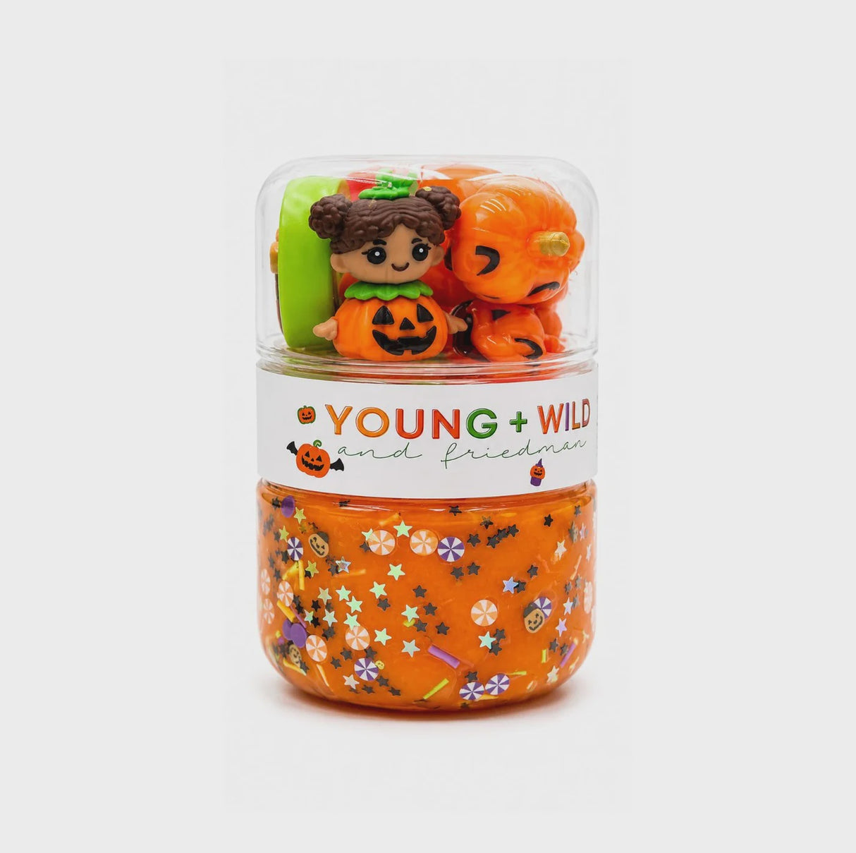 Young + Wild Friedman Grab & Go Dough Jar - Jack-O-Lantern