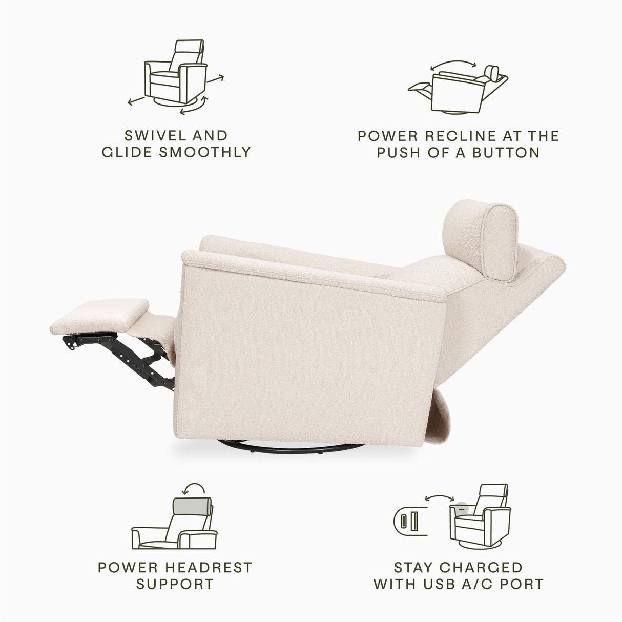 Namesake Willa Plus Power Glider Recliner + Power Headrest