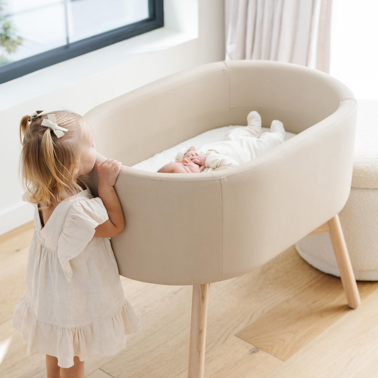 M26834GMLB,Babyletto,babyletto x GATHRE Capsule Bassinet in Millet