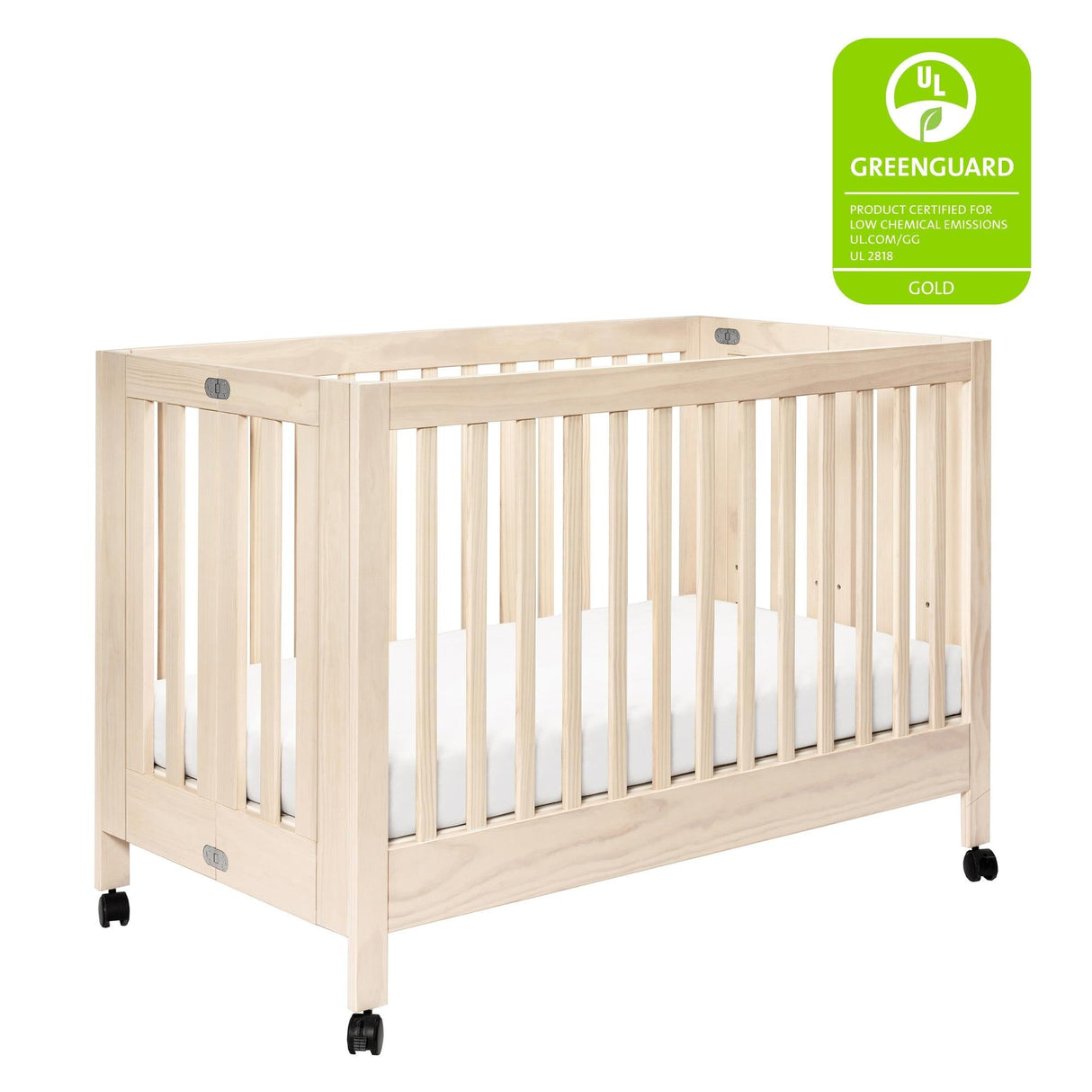 Babyletto Maki Portable Folding Crib with Toddler Bed Conversion Kit