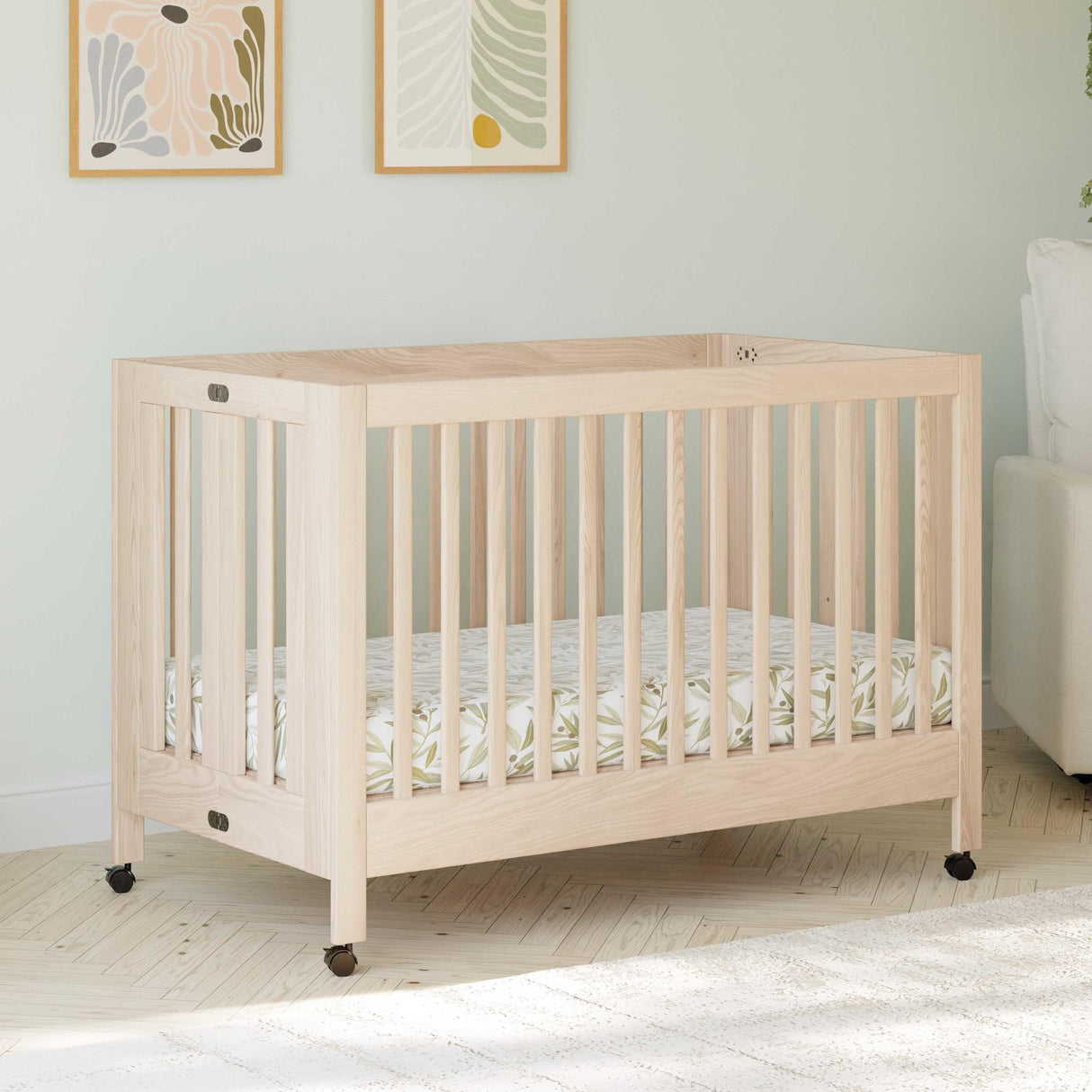 Babyletto Maki Portable Folding Crib with Toddler Bed Conversion Kit