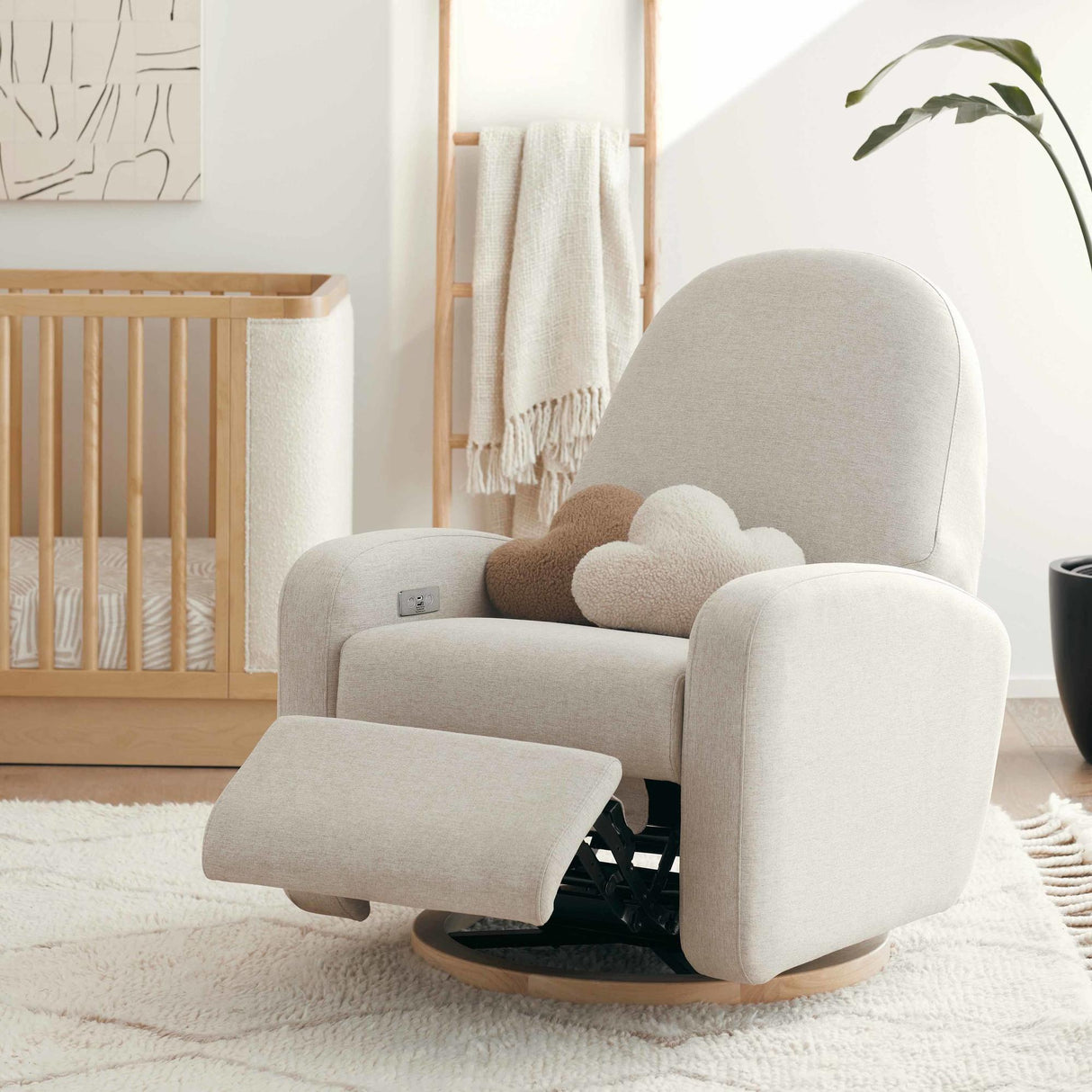 Babyletto Nami Electronic Recliner and Swivel Glider Recliner with USB port