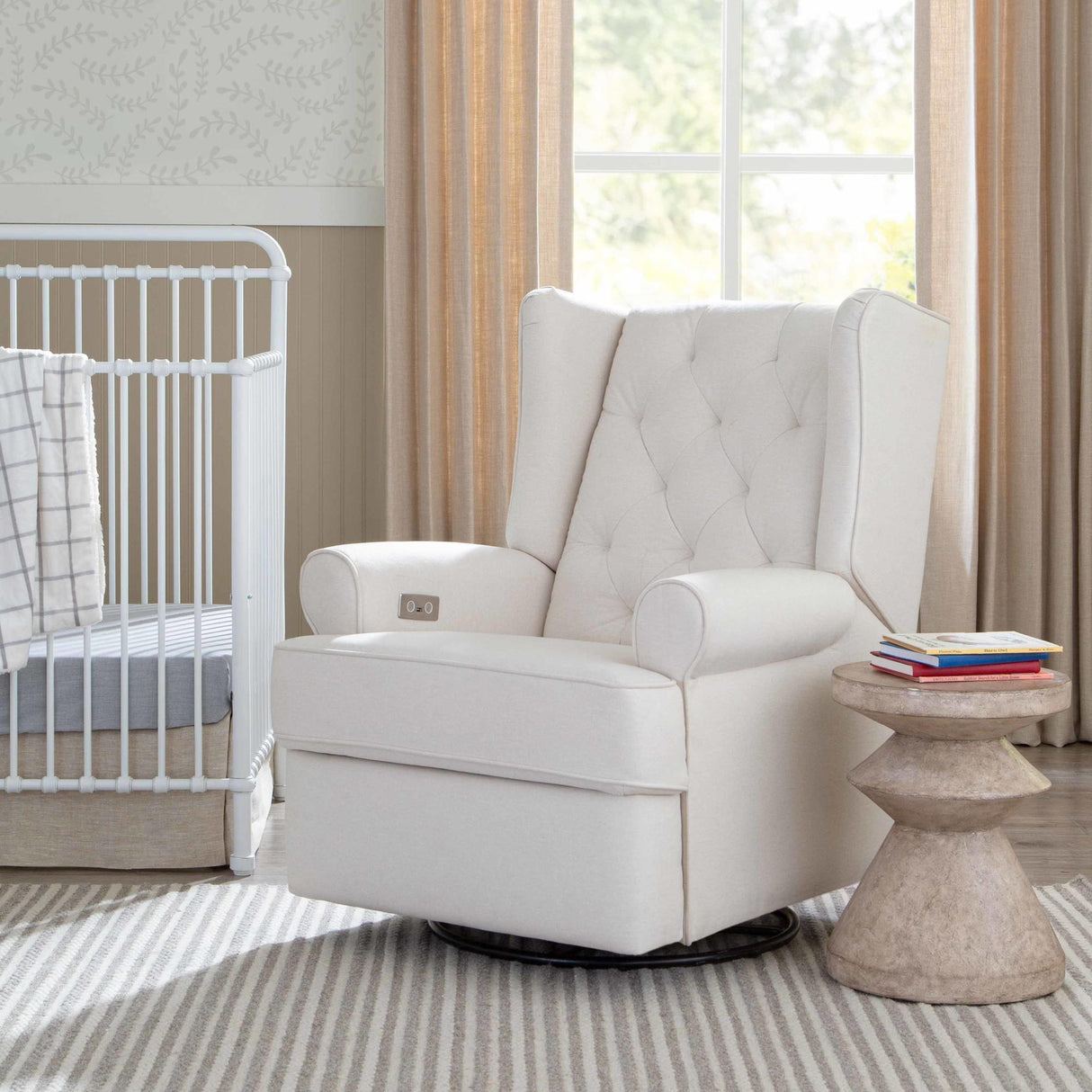 Namesake Harbour Electronic Recliner and Swivel Glider in Eco-Performance Fabric with USB port | Water Repellent & Stain Resistant