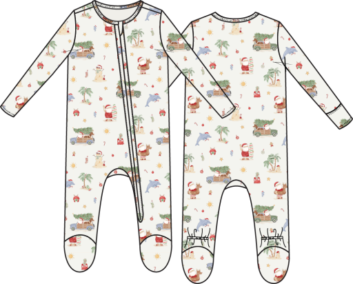 Beach Christmas - 2 Way Zipper Footie