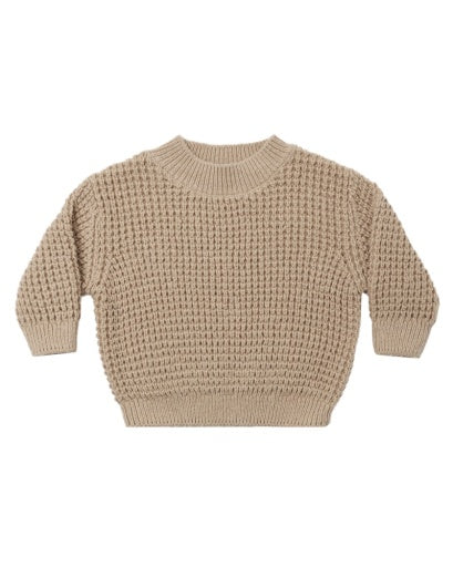 CHUNKY KNIT SWEATER HEATHERED LATTE
