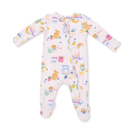 Breakfast Club Pink - 2 Way Zipper Footie