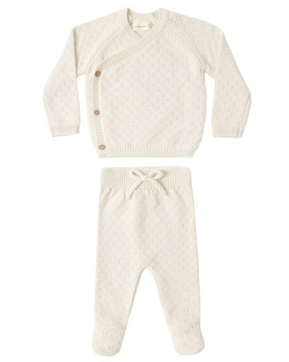 KNIT WRAP TOP + PANT SET NATURAL