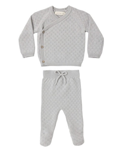 KNIT WRAP TOP + PANT SET CLOUD
