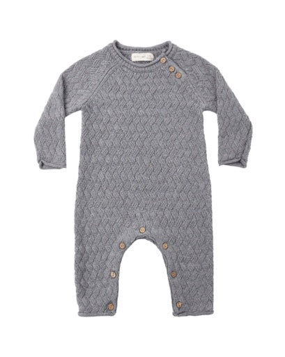 COZY HEATHER KNIT JUMPSUIT HEATHERED SLATE