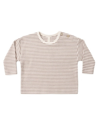 LONG SLEEVE TEE COCOA MICROSTRIPE