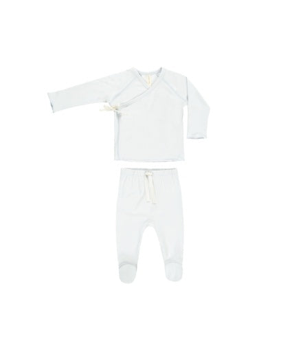 WRAP TOP + FOOTED PANT SET FOG