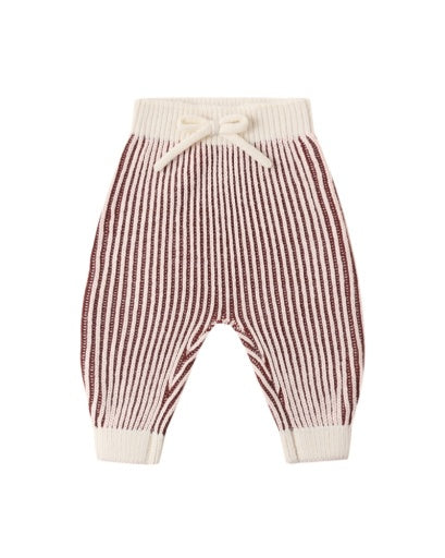 CHUNKY KNIT PANT CHERRY STRIPE