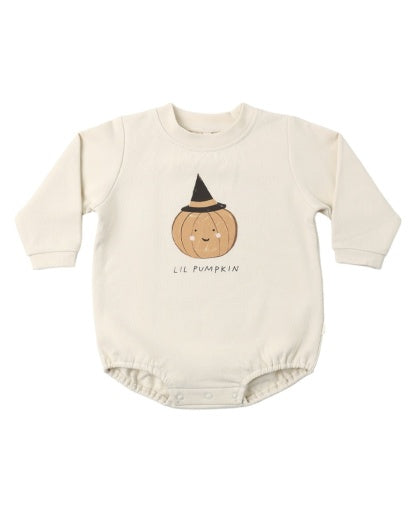 CREWNECK BUBBLE ROMPER LIL PUMPKIN
