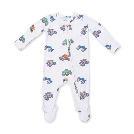 Monster Trucks - 2 Way Zipper Footie