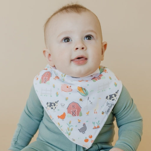 4 PACK BABY BANDANA BIBS - FARMSTEAD