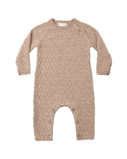 COZY HEATHER KNIT JUMPSUIT HEATHERED ALMOND