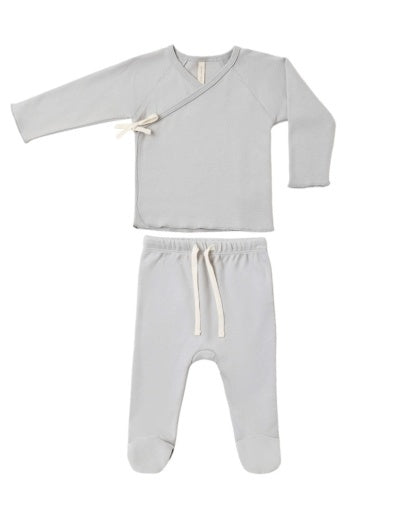 WRAP TOP + FOOTED PANT SET CLOUD