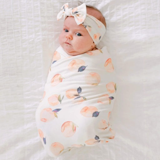 KNIT SWADDLE BLANKET - CAROLINE
