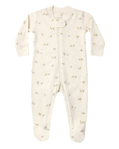 ZIP LONG SLEEVE SLEEPER FOOTIE PEARS