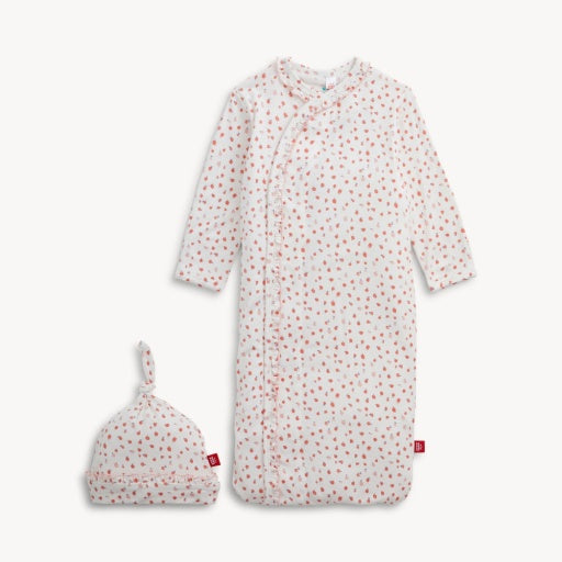 APPLE BLOSSOM MODAL GOWN & HAT SET W/ RUFFLE