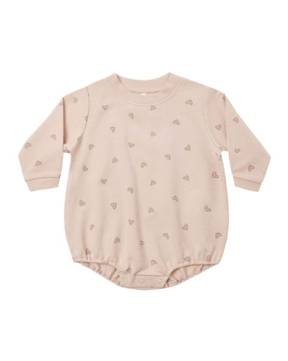 CREWNECK BUBBLE ROMPER HEARTS