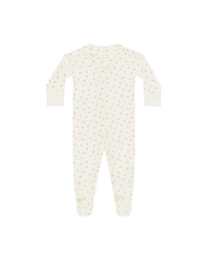 ZIP LONGSLEEVE SLEEPER FOOTIE FLEUR