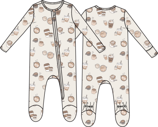 Love you A Latte - 2 Way Zipper Footie